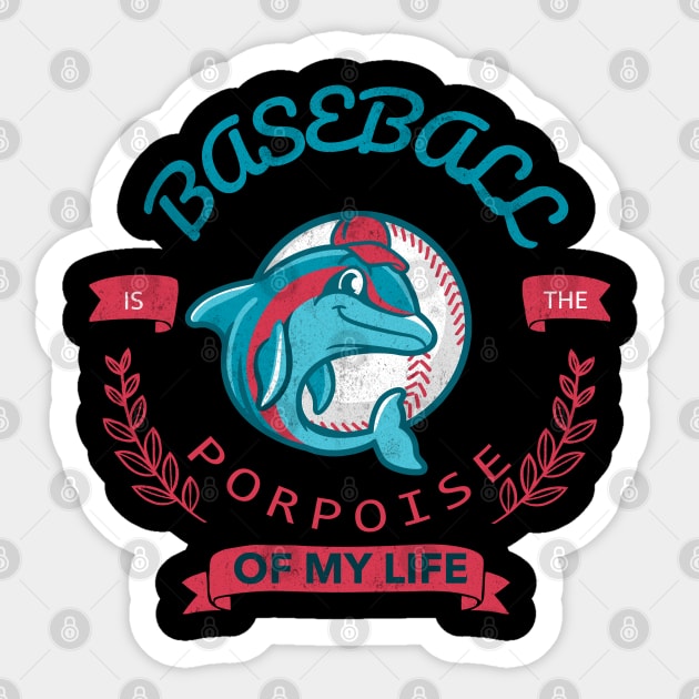 Baseball dolphin pun Sticker by Johan13